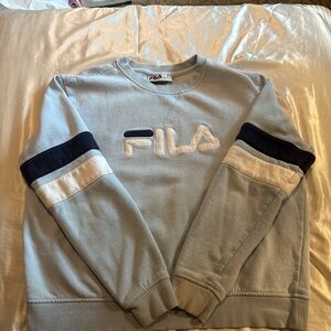 FILA Men's Light Blue Crewneck Sweater